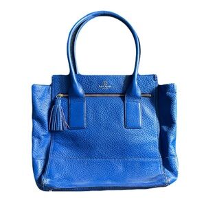 KATE SPADE Southport Avenue Pebble Leather Linda Tote in Ocean Blue